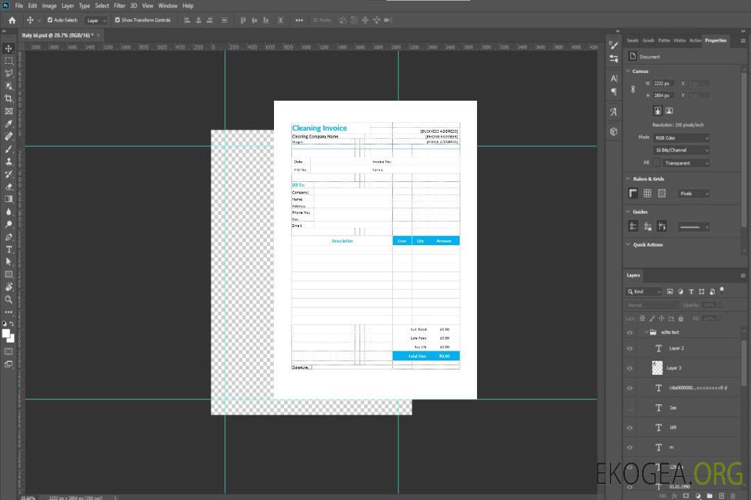 Modèle de facture de nettoyage template
